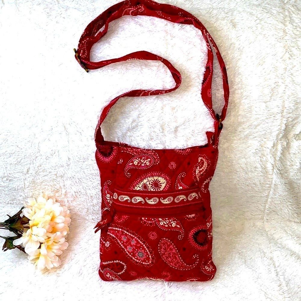 Vera Bradley Maroon Paisley Purse Adjustable Strap